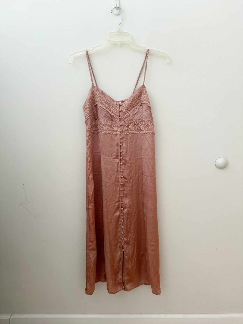 Lucky Brand Pintuck Lace Midi Dress